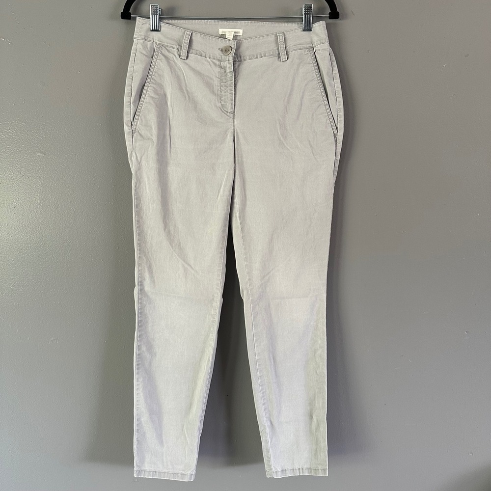 Eileen Fisher‎ Organic Cotton Blend Chino Pants | Light Grey